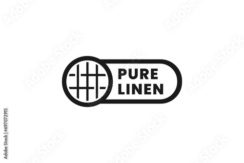 Pure linen sign or pure linen label vector isolated. Best pure linen sign for product packaging design, element design, and more about Linen fabric.