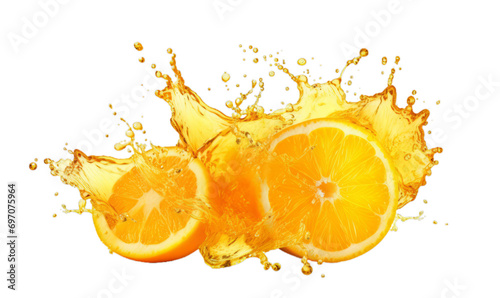 orange juice splash , Isolated on transparent Background 