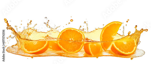 orange juice splash , Isolated on transparent Background 