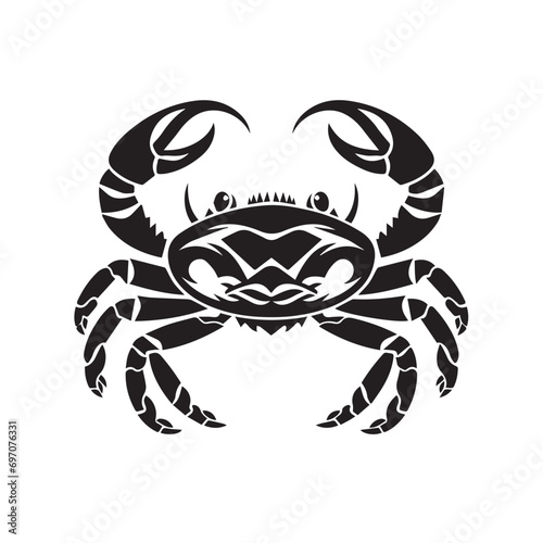 Crab in cartoon  doodle style. Isolated 2d vector illustration in logo  icon  sketch style  Eps 10  black and white. AI Generative