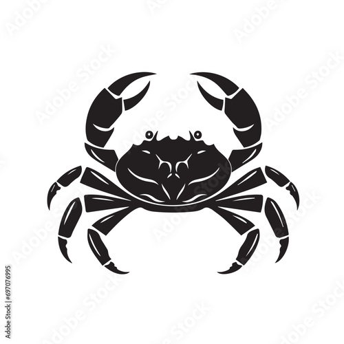 Crab in cartoon, doodle style. Isolated 2d vector illustration in logo, icon, sketch style, Eps 10, black and white. AI Generative