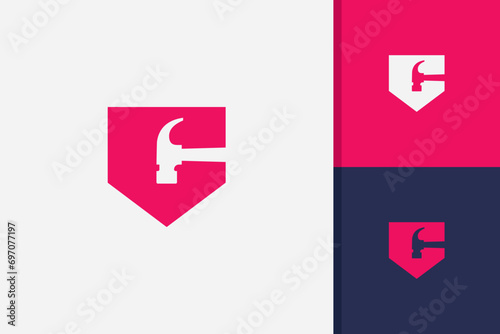 C hammer logo design vector template