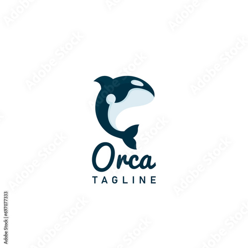 Whale Orca Logo Icon Design Symbol Template Flat Style Vector