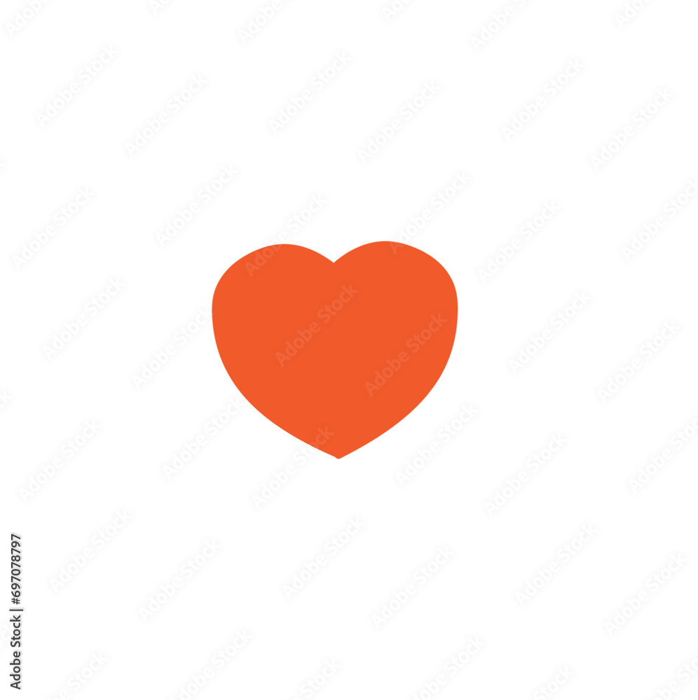 heart-shaped icon, symbol of love and fidelity, flat vector illustration isolated on a white background