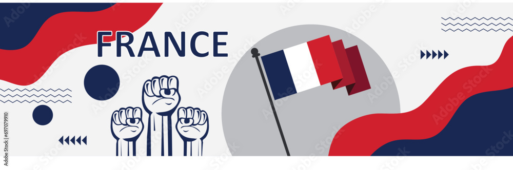 France national day banner with French flag colors background, Happy holiday. Independence and freedom day. Poster, banner, template vector design..eps France national day banner with French flag colors background, Happy holiday. Independence and freedom day. Poster, banner, template vector design..eps