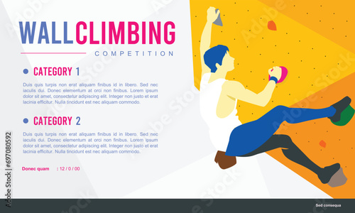 Great elegant vector editable wall climbing poster or background design for your wall climbing championship event