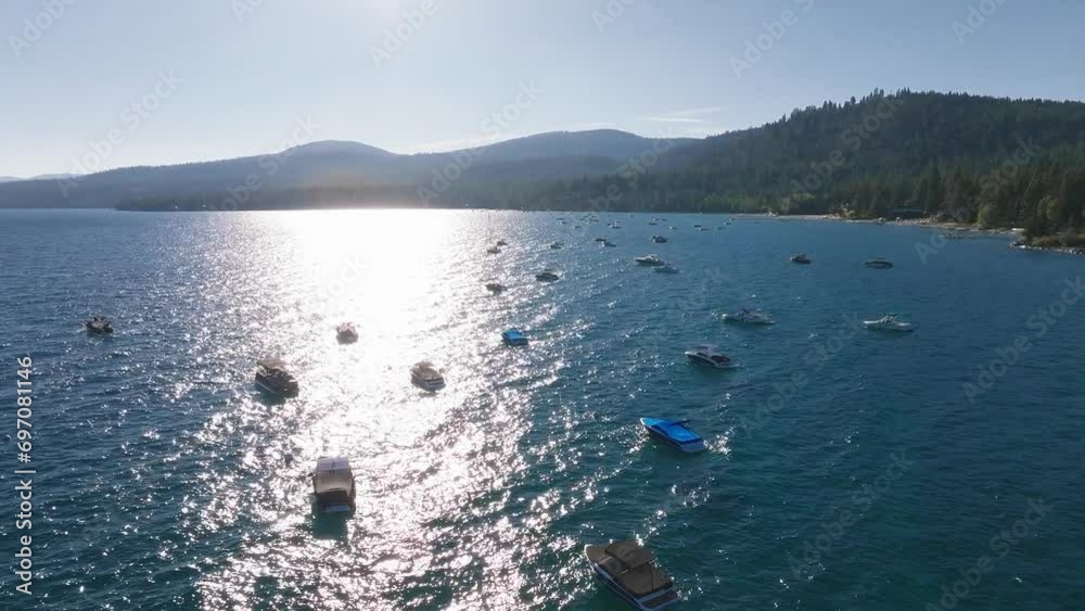 Beautiful aerial view of the Tahoe lake from above in California, USA. Wild forests, fresh air and mountains of California. Beautiful aerial view of the Tahoe lake from above in California, USA. Wild forests, fresh air and mountains of California.