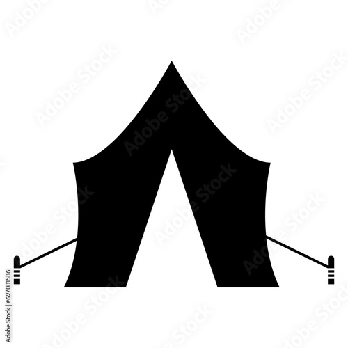 Barracks, military tent icon, Simple icon for websites, web design, on white background..eps