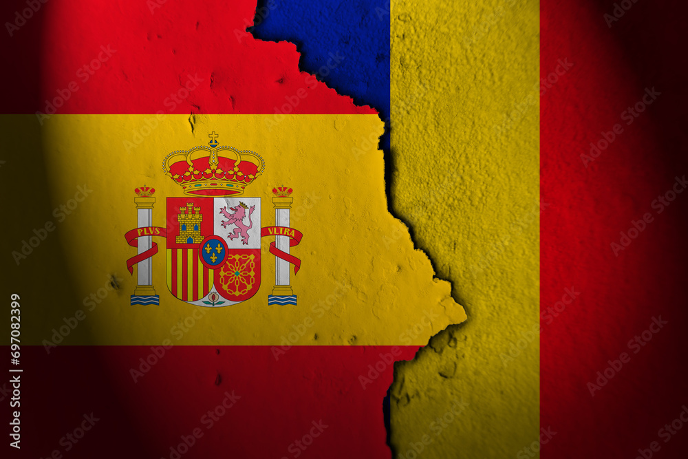 Relations between spain and romania - obrazy, fototapety, plakaty 