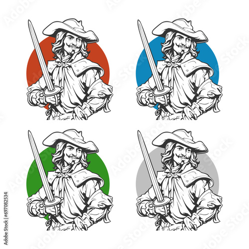 Cavalier Illustration Clip Art Design Shape. CHANGE Silhouette Icon Vector.
