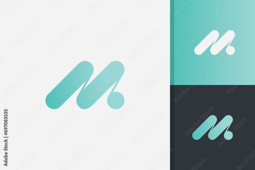 abstract letter m logo design icon vector template - obrazy, fototapety, plakaty 