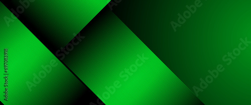 Black and green vector abstract modern futuristic 3D line banner with shapes. Modern shiny lines futuristic technology pattern for poster, banner, brochure, corporate, website