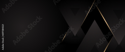 Black white and gold vector 3d futuristic tech glow and shinning line simple modern abstract banner. Modern shiny lines futuristic technology pattern for poster, banner, brochure, corporate, website