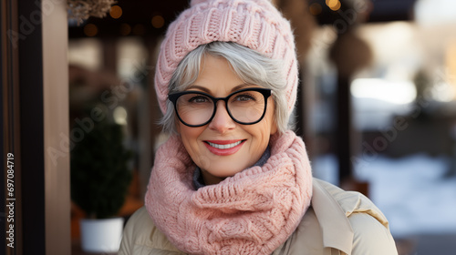 portrait of an old lady in winter © natalikp