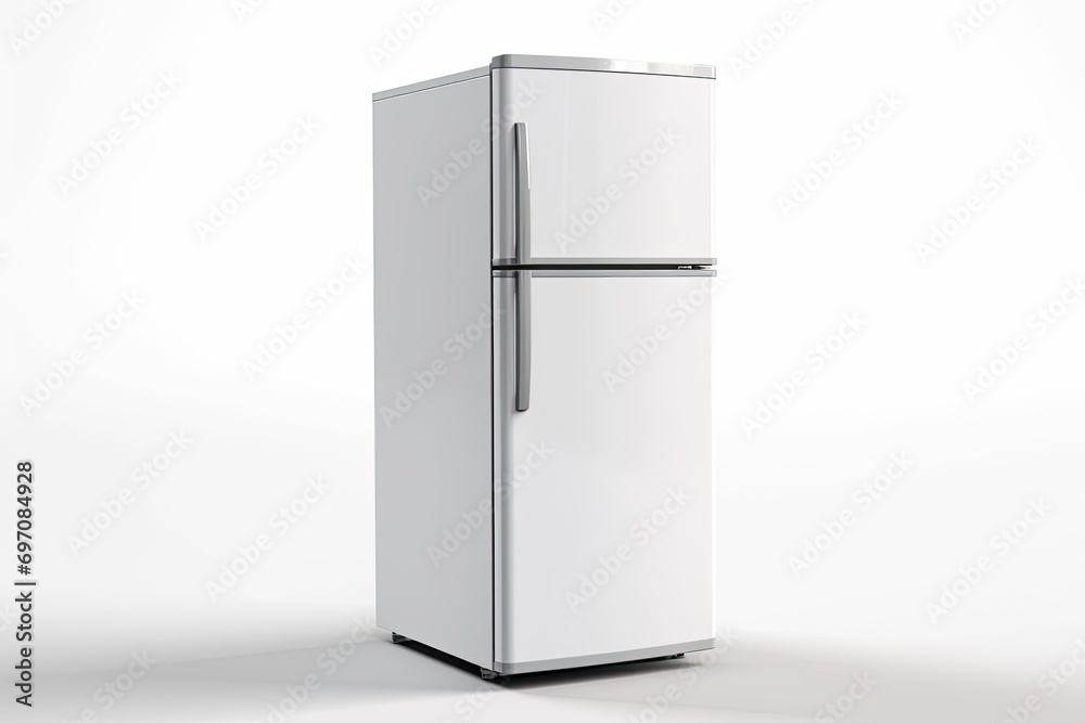 Isolated white refrigerator on a white background. Isolated white refrigerator on a white background.