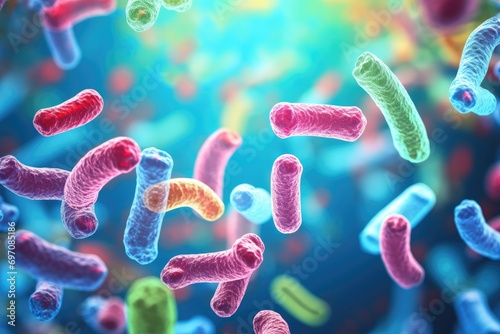 Microscopic bacterial flora containing probiotics © LimeSky