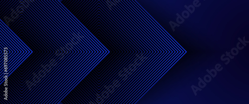 Blue and black vector glowing tech geometric 3D line modern abstract banner Elegant modern futuristic design with shiny lines pattern for banner, brochure, cover, flyer, poster