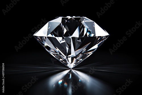 Black background with a diamond on metal.
