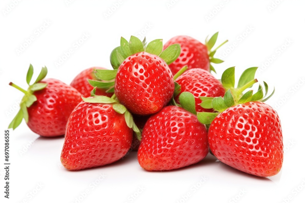 Fresh red strawberries on a white background Fresh red strawberries on a white background