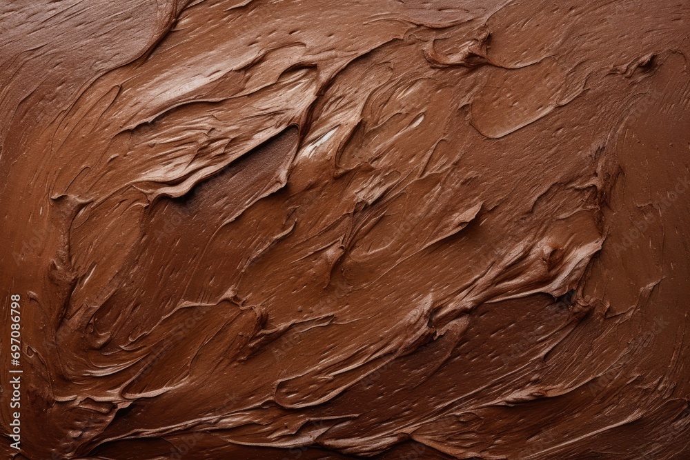 Obraz premium Grunge brown chocolate brush stroke design poster with acrylic paint texture