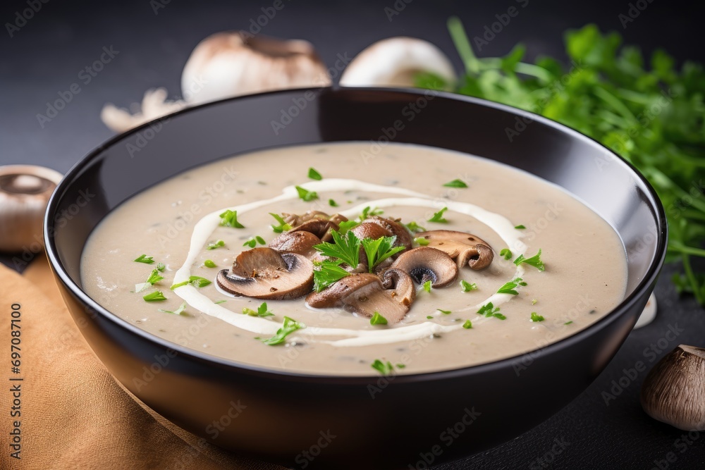 Picture taken of creamy mushroom soup