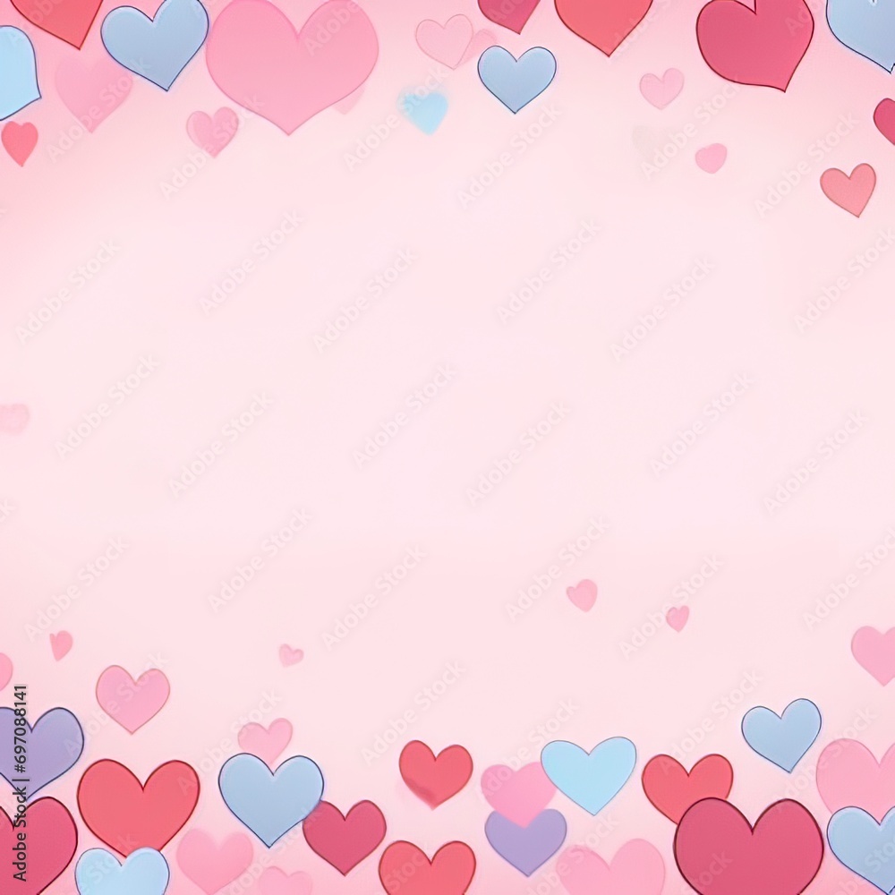 a doodle drawing of hearts cartoon simple, top page space,heart on buttom page only, Background a doodle drawing of hearts cartoon simple, top page space,heart on buttom page only, Background