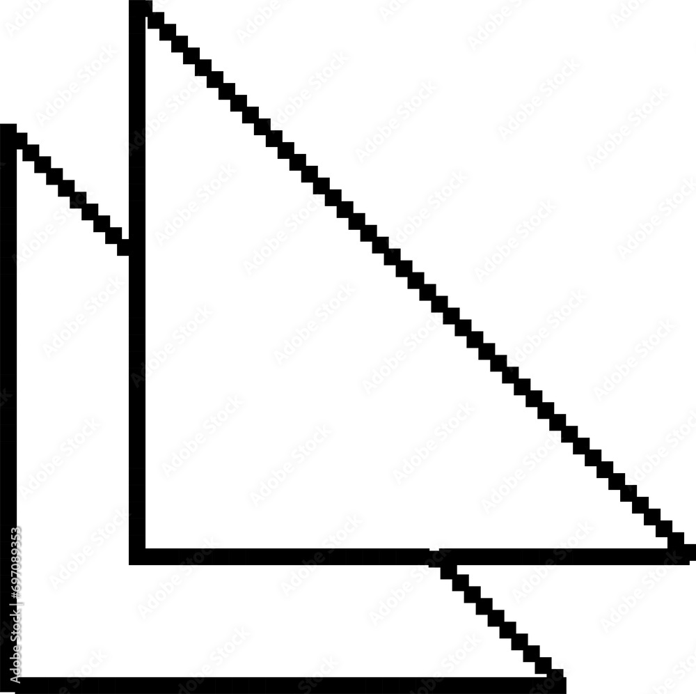 Pixel triangle logo, icon, symbol. Geometric shape Pixel triangle logo, icon, symbol. Geometric shape
