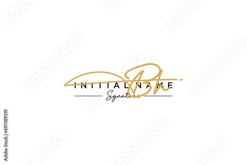 Initial BH signature logo template vector. Hand drawn Calligraphy lettering Vector illustration.