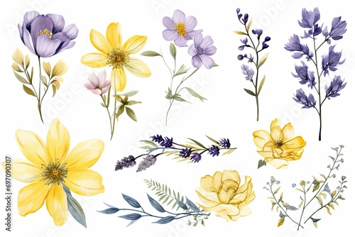 set of flowers