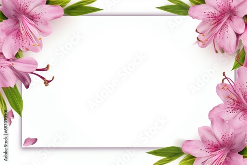 Frame with the image of blooming alstroemerias photo