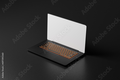 modern concept gaming laptop blank screen