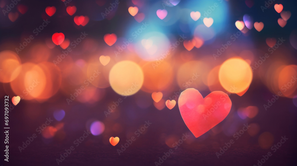 Colorful heart bokeh background Colorful heart bokeh background