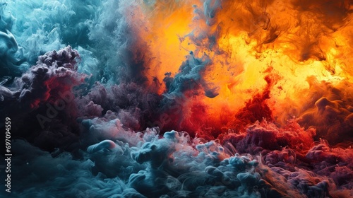 Modern Abstract Art - Colorful Smoke Wallpaper, Digital Illustration for Creative Backgrounds. Generative AI