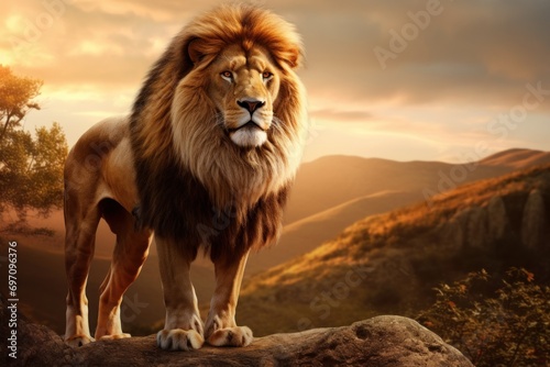 Majestic lion in a natural habitat, showcasing wildlife and the beauty of nature.