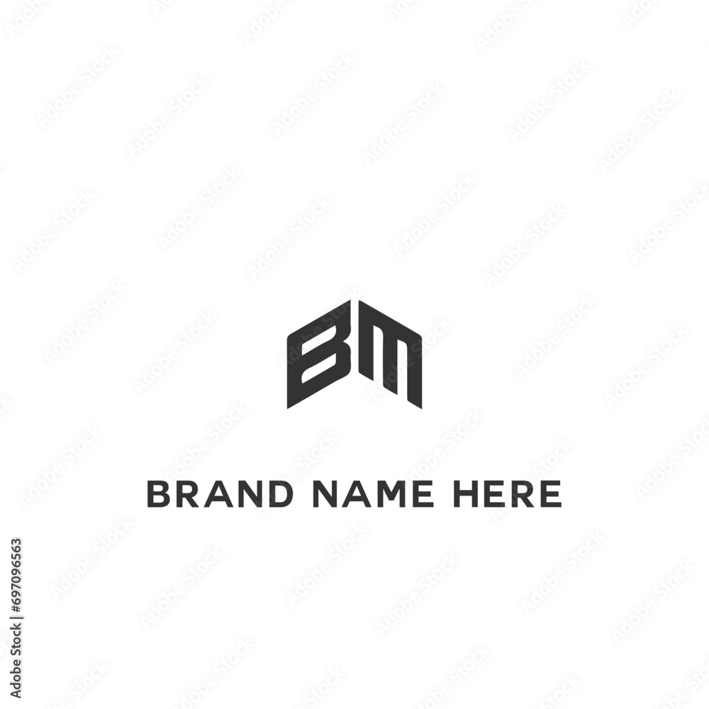 BM logo. B M design. White BM letter. BM, B M letter logo design. Initial letter BM linked circle uppercase monogram logo. B M letter logo vector design.	
