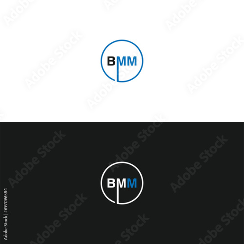 BMM logo. B M M design. White BMM letter. BMM, B M M letter logo design. Initial letter BMM linked circle uppercase monogram logo. B M M letter logo vector design.	
