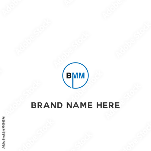BMM logo. B M M design. White BMM letter. BMM, B M M letter logo design. Initial letter BMM linked circle uppercase monogram logo. B M M letter logo vector design.	

