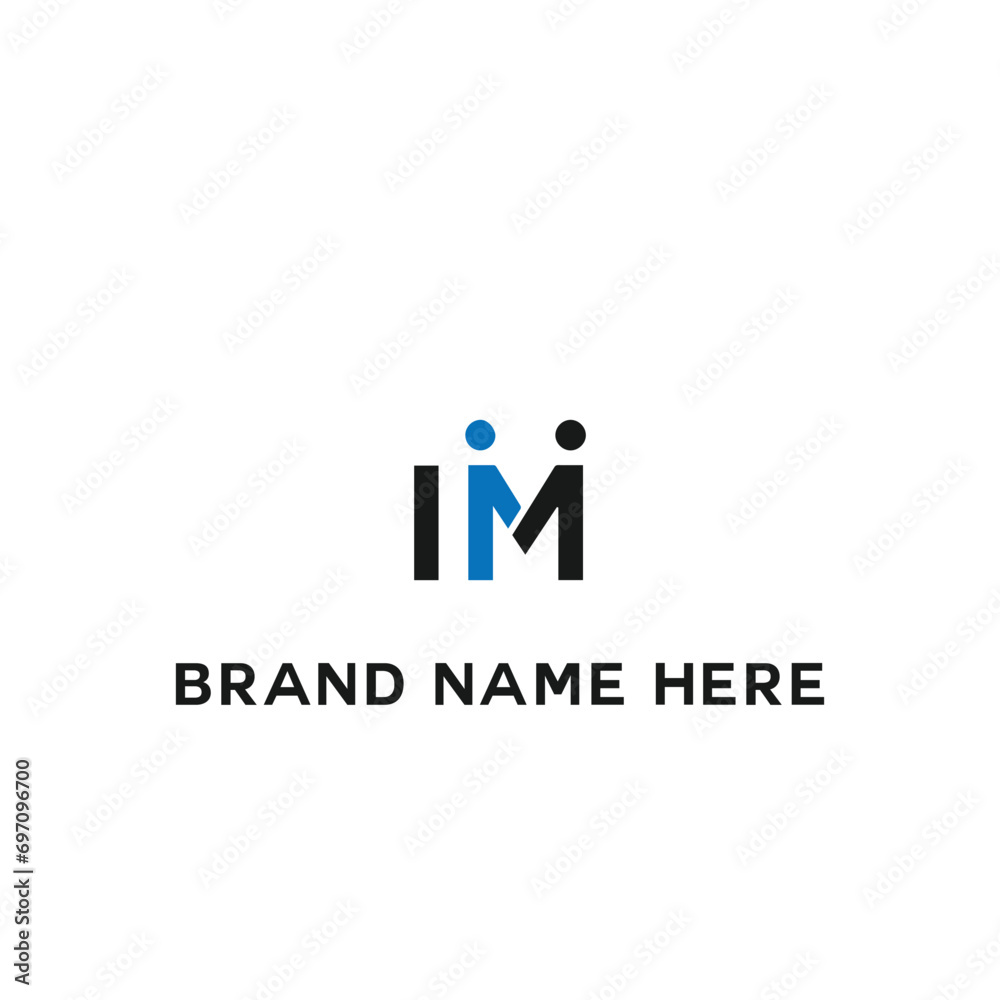 IM logo. I M design. White IM letter. IM, I M letter logo design. Initial letter IM linked circle uppercase monogram logo. I M letter logo vector design.	

