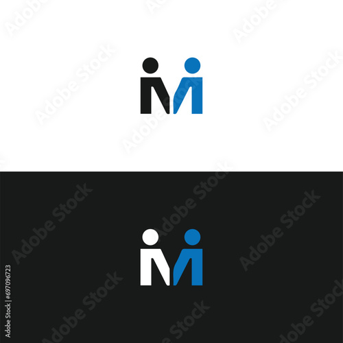 M letter logo, Letter, M logo, M letter icon Design with black background. Luxury M letter