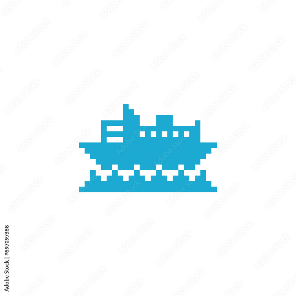 this is transportation icon 1 bit style in pixel art with blue color and white background ,this item good for presentations,stickers, icons, t shirt design,game asset,logo and your project.