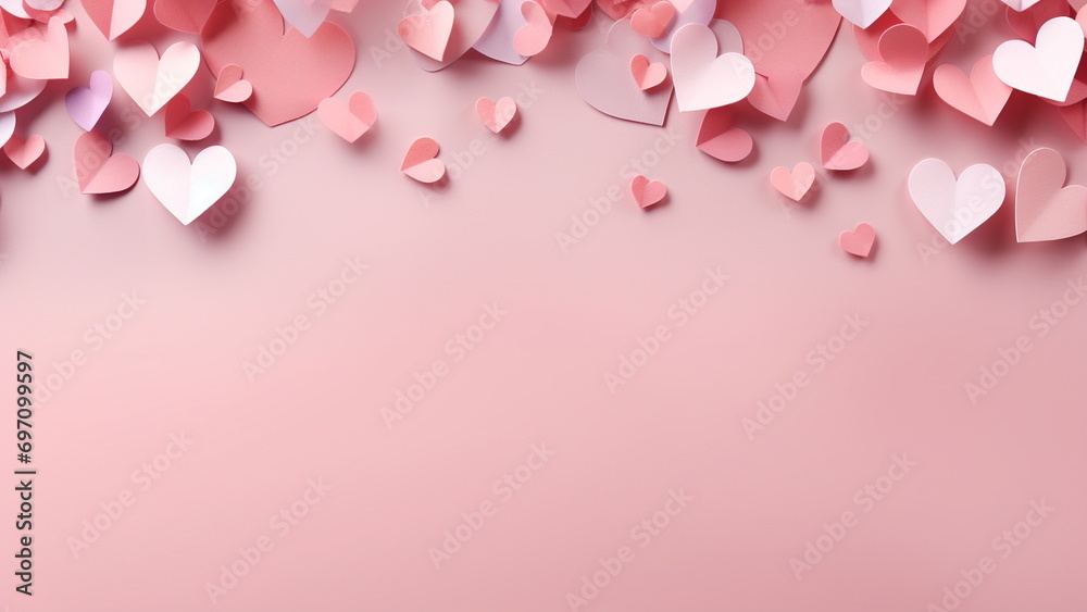 happy valentine day banner background with copy space