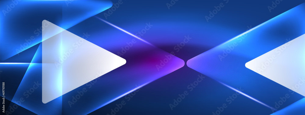 Neon lights hacking geometric background, virtual reality or artificial intelligence concept, cyberpunk geometric template for wallpaper, banner, presentation, background