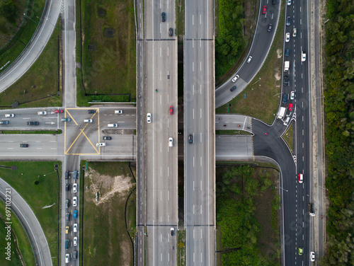Traffic on the highway interchange