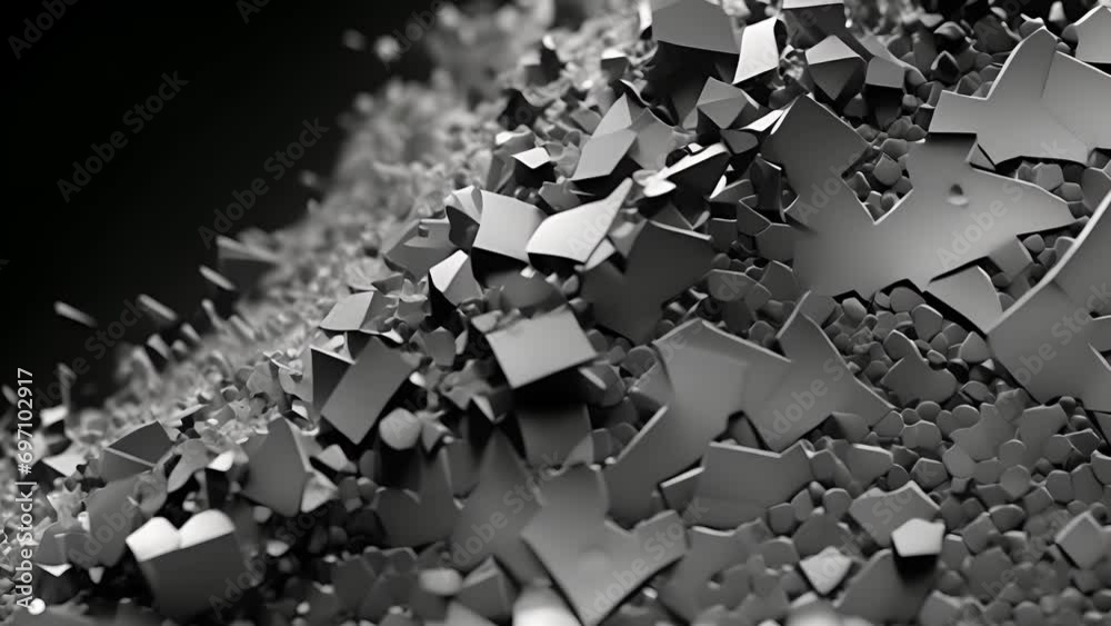 An electron microscope showcasing the surface of a piece of iron, magnified to reveal the presence of carbon particles that give the metal its strength and ductility. This microscopic
