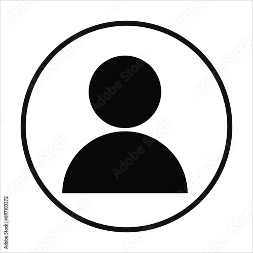 User icon in flat style, Monochrome icon, Person icon, User icon for web site, User icon vector illustration. EPS 10