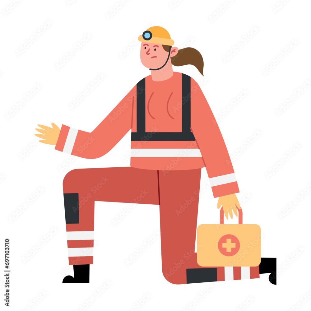 earthquake illustration of a red cross woman earthquake illustration of a red cross woman