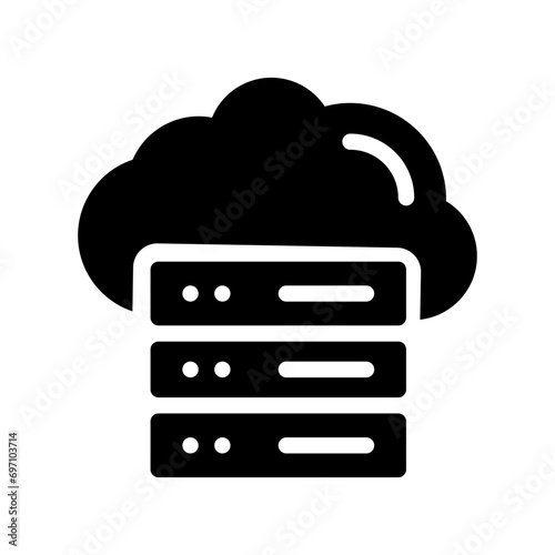 cloud server glyph icon