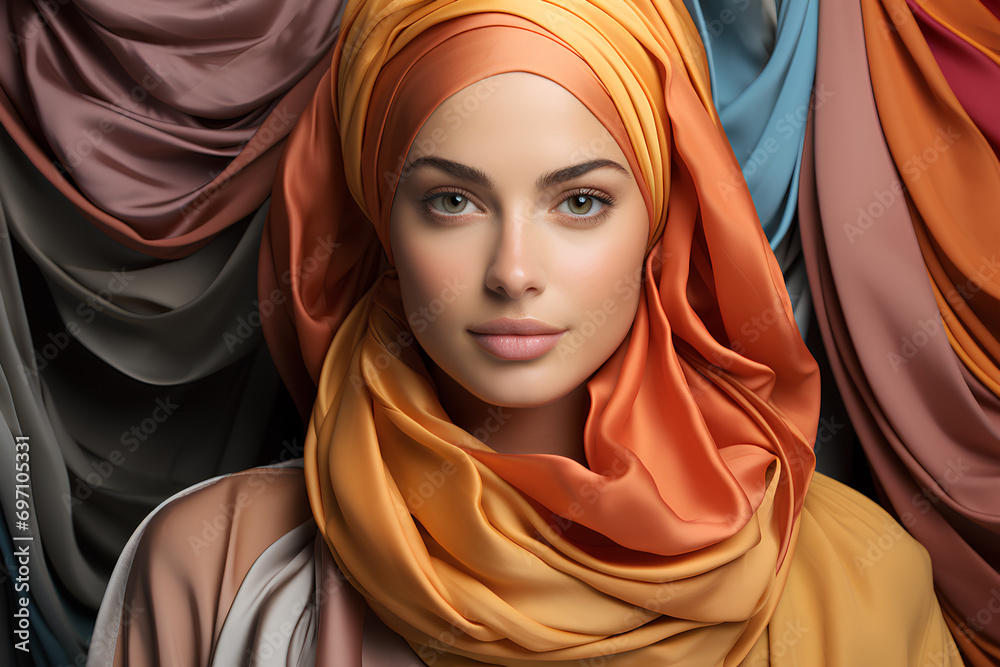 custom made wallpaper toronto digitalmuslim woman wearing colorful hijab - islamic woman 