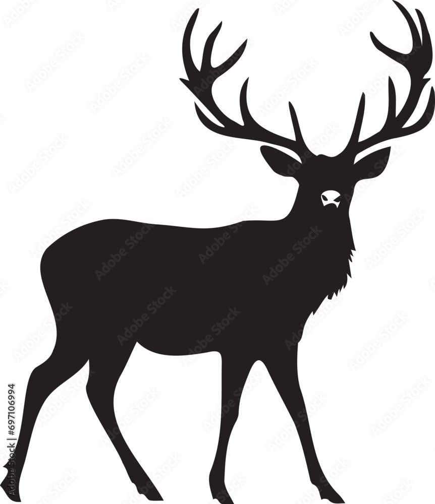 Fototapeta premium deer silhouette vector on white background