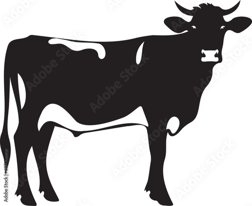 silhouette of a cow on white background